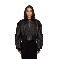 Rick Owens S/S25 “Hollywood” Girdered Leather Bomber Jacket
