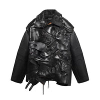 SS21 Recyclé WWII Dark Knight Leather Biker Jacket