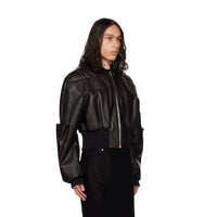 Rick Owens S/S25 “Hollywood” Girdered Leather Bomber Jacket