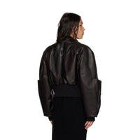 Rick Owens S/S25 “Hollywood” Girdered Leather Bomber Jacket