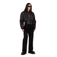 Rick Owens S/S25 “Hollywood” Girdered Leather Bomber Jacket