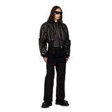 Rick Owens S/S25 “Hollywood” Girdered Leather Bomber Jacket