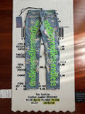 Neon Green Distressed Denim