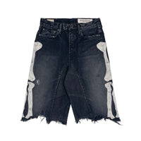 Kapital Kountry SS19 14Oz Denim 5P Bone/Skeleton Embroidered Shorts