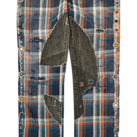 Kapital Kountry Spring 2014 “Sailor Ninja” Gemstone Studded Distressed Flannel Trouser