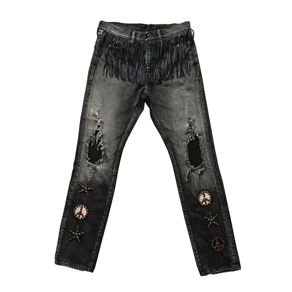 Kapital Kountry 14Oz Denim Spunk Remake (Stud Embroidery & Leather Fringes)