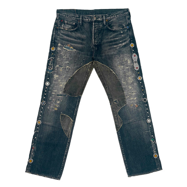 FW18 Gemstone Studded Boro Denim